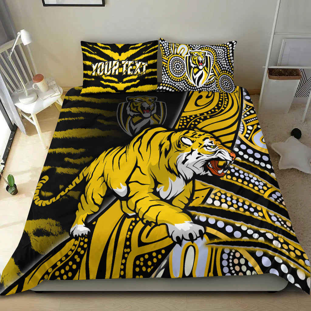(Custom Personalised) Richmond Football Bedding Set Aboriginal Go The Tigers Premiers - Vibe Hoodie Shop
