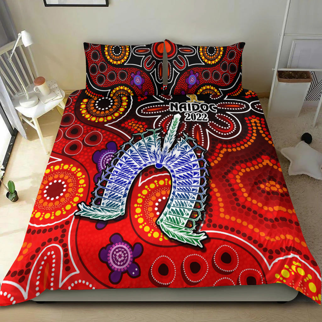 Australia NAIDOC Week Bedding Set Australian Aboriginal Dhari Kangaroo Artsy Style - Vibe Hoodie Shop