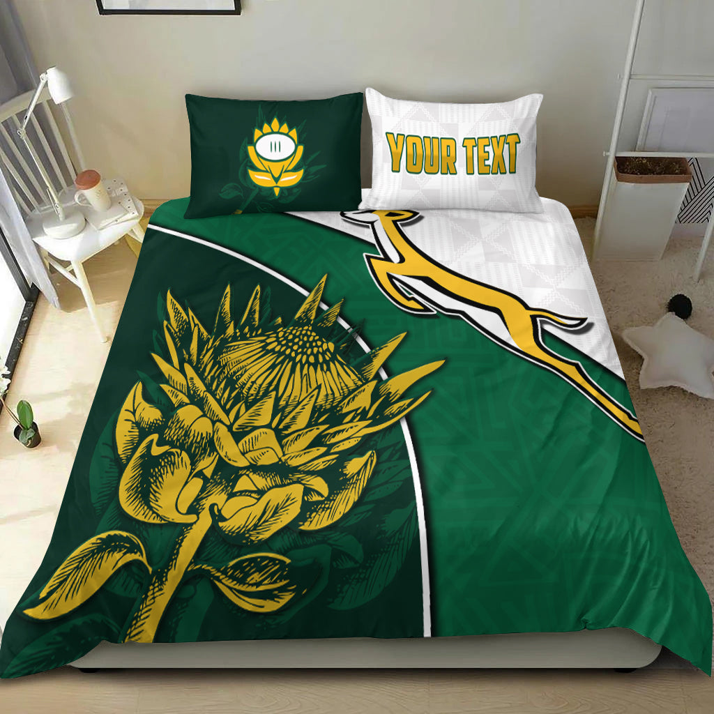 (Custom Personalised) South Africa Rugby Bedding Set King Protea Proudly Springboks - Vibe Hoodie Shop