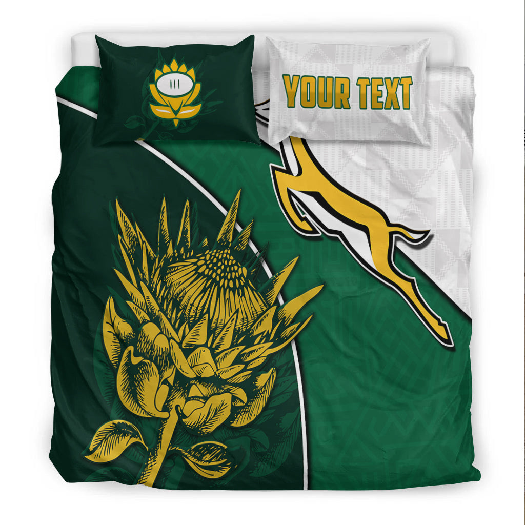 (Custom Personalised) South Africa Rugby Bedding Set King Protea Proudly Springboks - Vibe Hoodie Shop