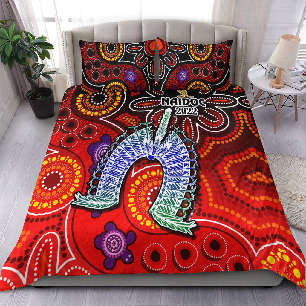 Australia NAIDOC Week Bedding Set Australian Aboriginal Dhari Kangaroo Artsy Style - Vibe Hoodie Shop