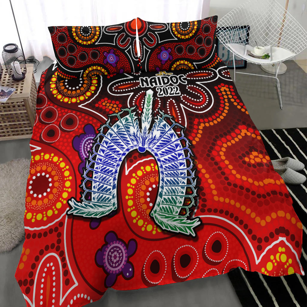 Australia NAIDOC Week Bedding Set Australian Aboriginal Dhari Kangaroo Artsy Style - Vibe Hoodie Shop