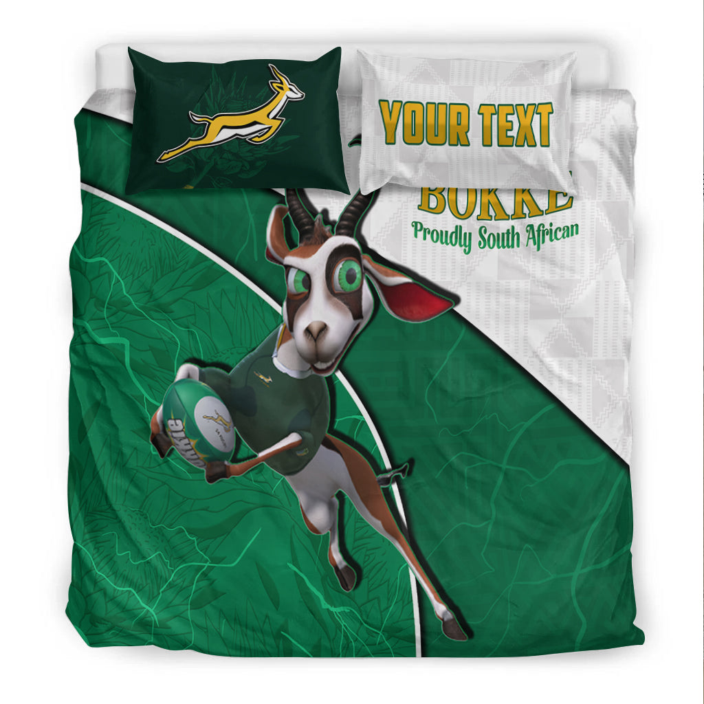 (Custom Personalised) South Africa Rugby Bedding Set Proudly Springboks Cartoon Bokke African Pattern - Vibe Hoodie Shop