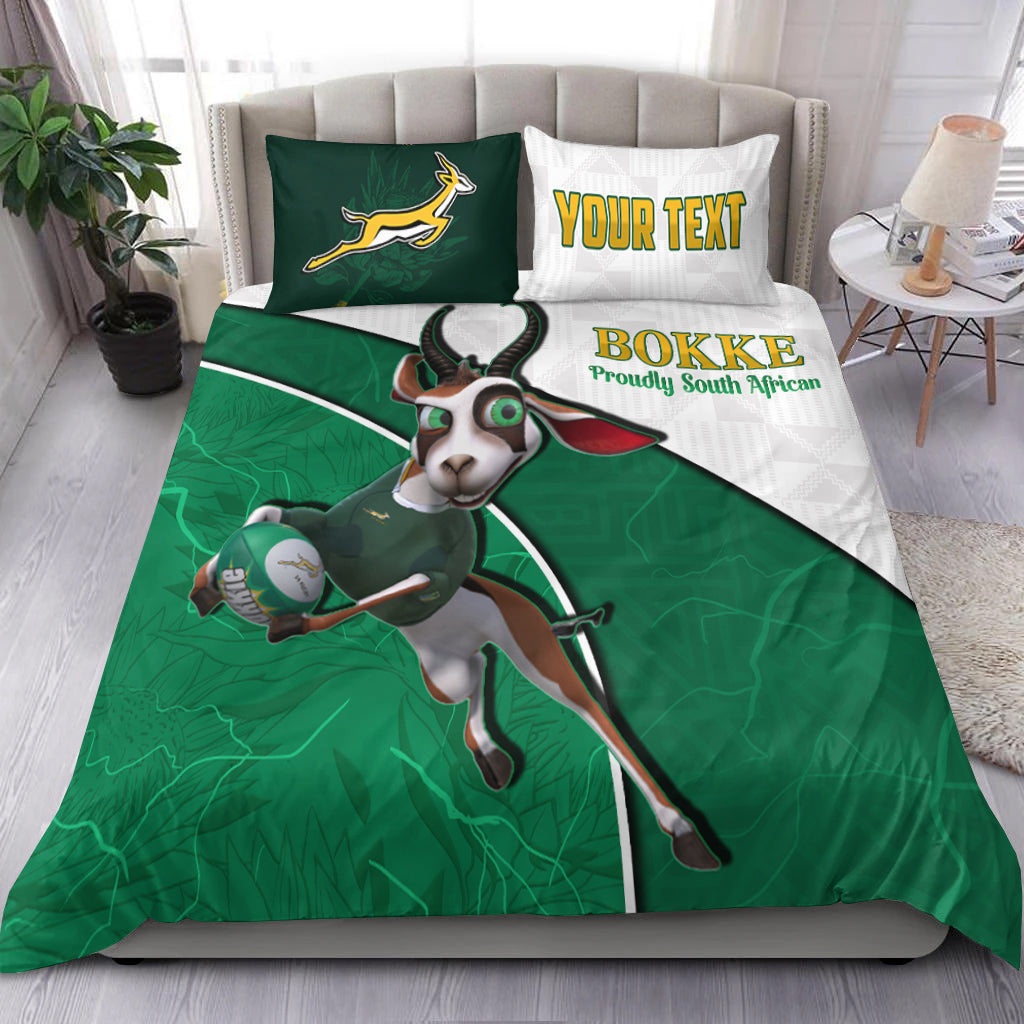 (Custom Personalised) South Africa Rugby Bedding Set Proudly Springboks Cartoon Bokke African Pattern - Vibe Hoodie Shop