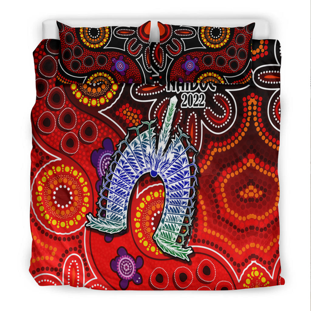 Australia NAIDOC Week Bedding Set Australian Aboriginal Dhari Kangaroo Artsy Style - Vibe Hoodie Shop