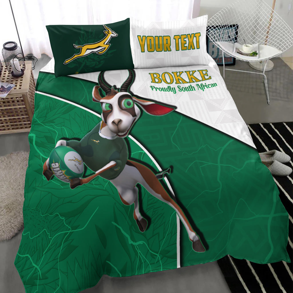 (Custom Personalised) South Africa Rugby Bedding Set Proudly Springboks Cartoon Bokke African Pattern - Vibe Hoodie Shop