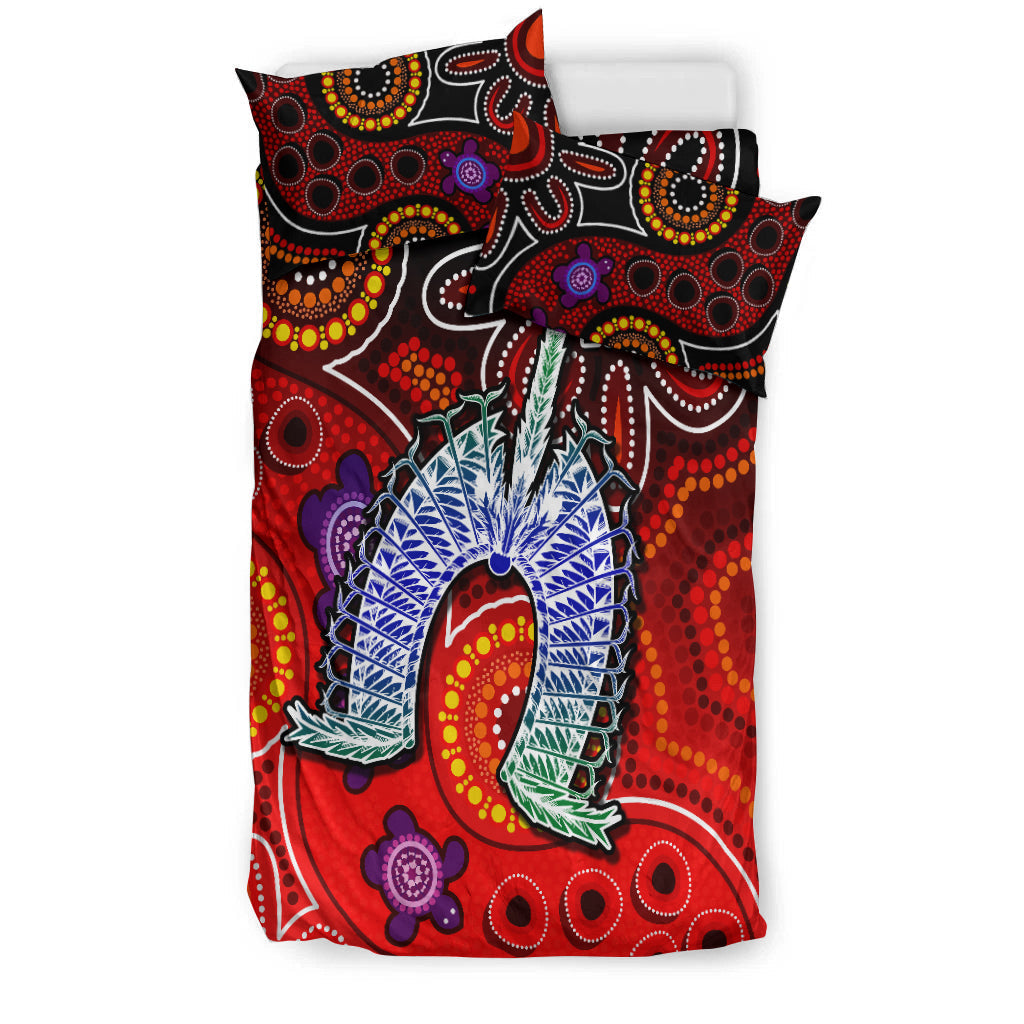 Australia NAIDOC Week Bedding Set Australian Aboriginal Dhari Kangaroo Artsy Style - Vibe Hoodie Shop