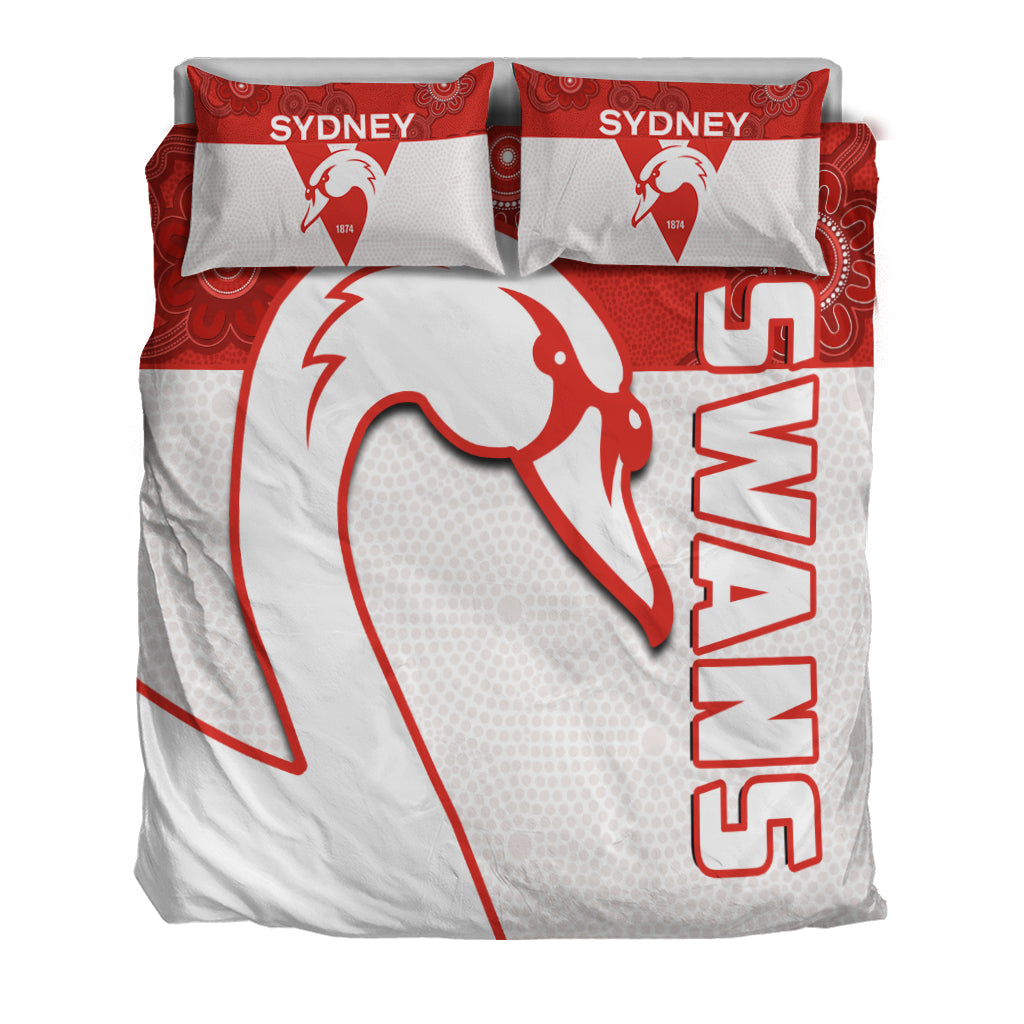 Sydney Football Bedding Set Swans 1874 Dot Painting Artsy - Vibe Hoodie Shop