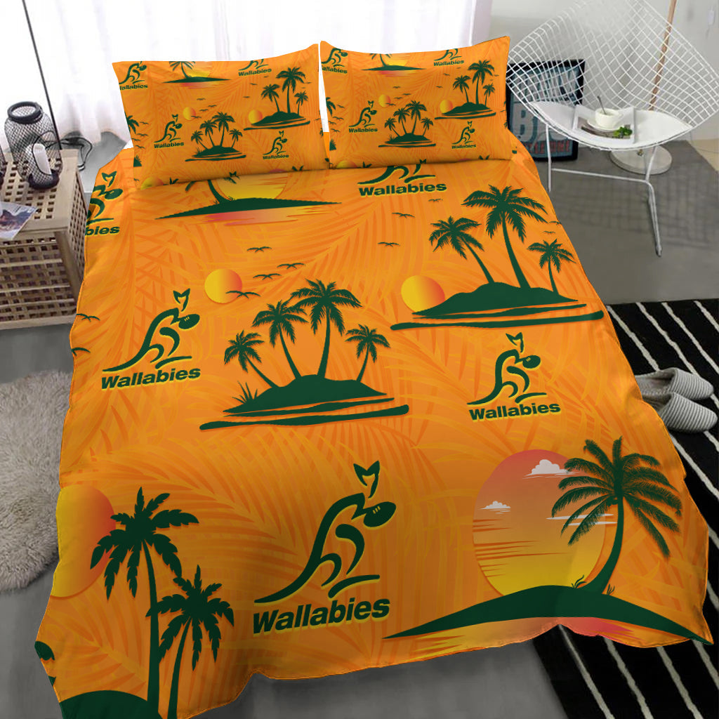 Wallabies Australian Rugby Bedding Set Hawaii Style - Vibe Hoodie Shop