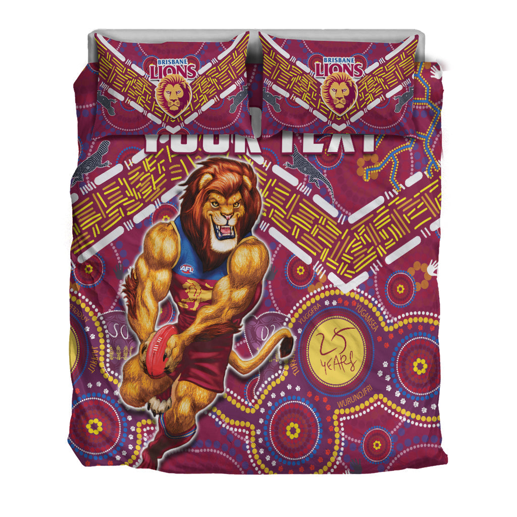 (Custom Personalised) Brisbane Football Bedding Set Indigenous Pattern Go Lions Unique Version - Vibe Hoodie Shop