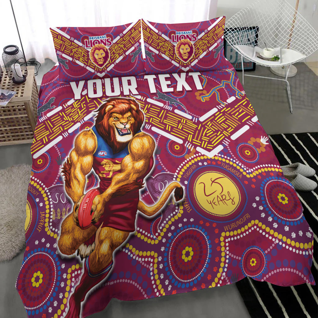 (Custom Personalised) Brisbane Football Bedding Set Indigenous Pattern Go Lions Unique Version - Vibe Hoodie Shop