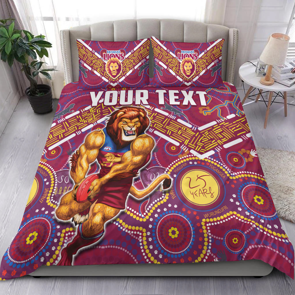 (Custom Personalised) Brisbane Football Bedding Set Indigenous Pattern Go Lions Unique Version - Vibe Hoodie Shop