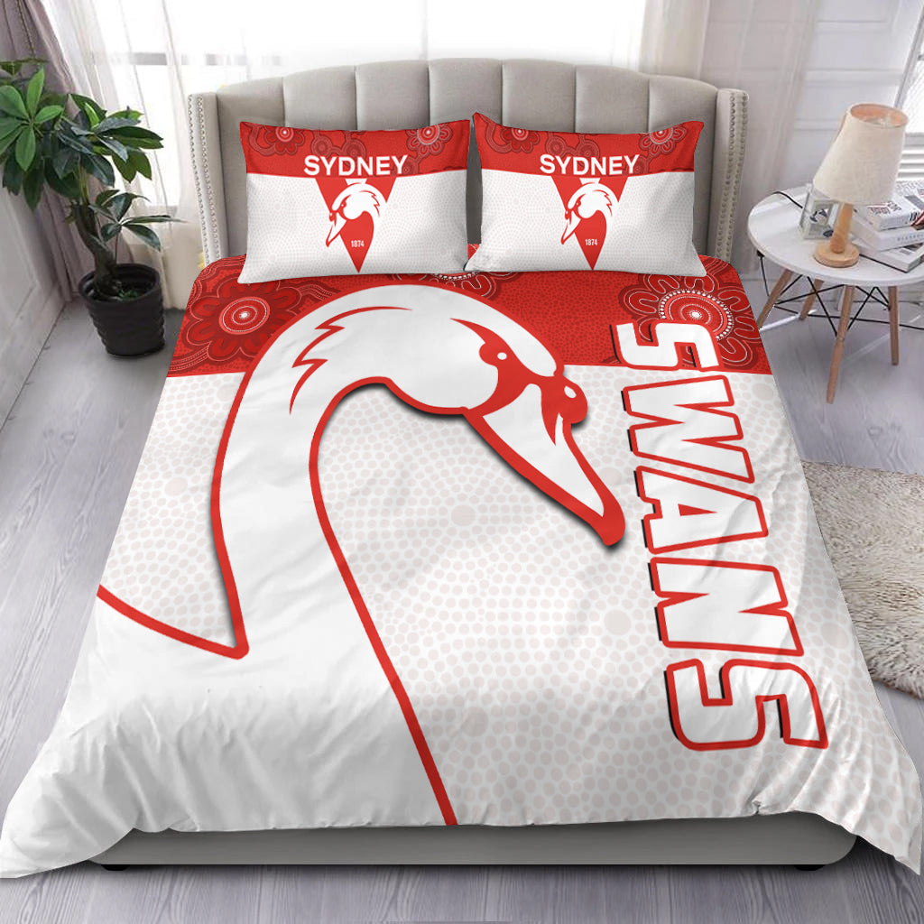 Sydney Football Bedding Set Swans 1874 Dot Painting Artsy - Vibe Hoodie Shop