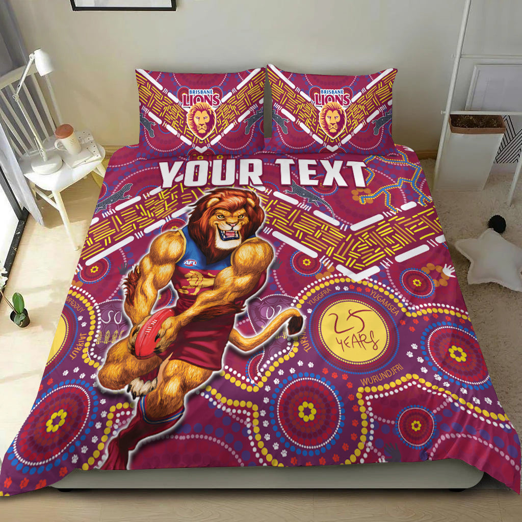 (Custom Personalised) Brisbane Football Bedding Set Indigenous Pattern Go Lions Unique Version - Vibe Hoodie Shop