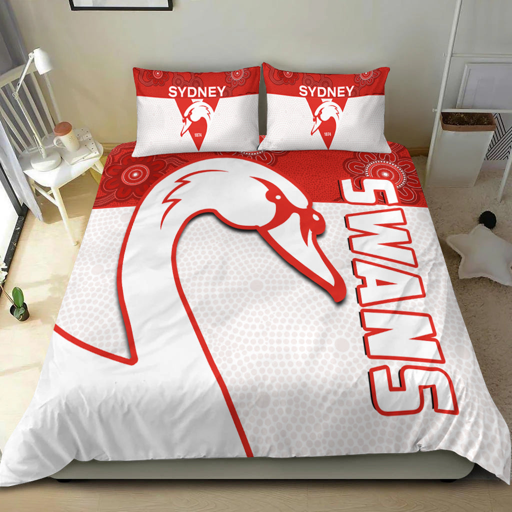 Sydney Football Bedding Set Swans 1874 Dot Painting Artsy - Vibe Hoodie Shop