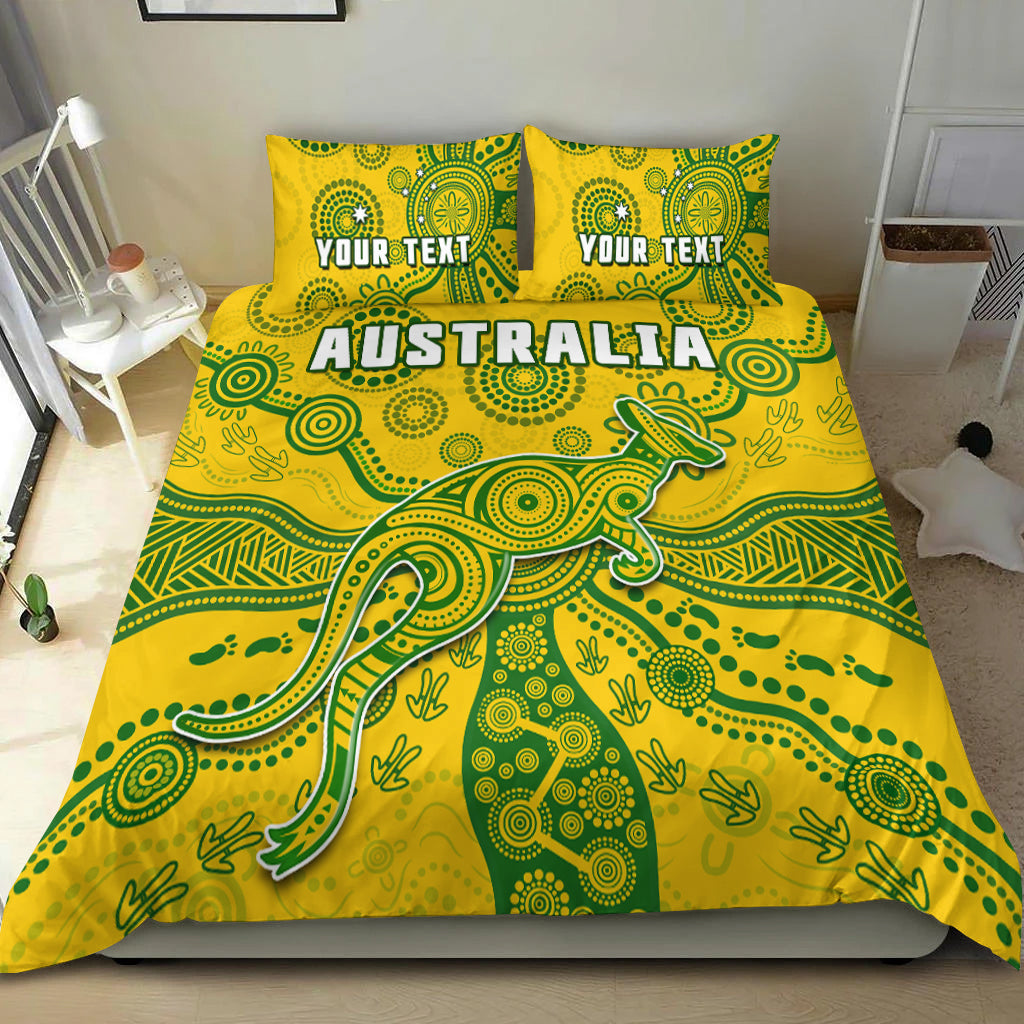 (Custom Personalised) Australia Bedding Set National Colours Proud Aussie Special Indigenous - Vibe Hoodie Shop