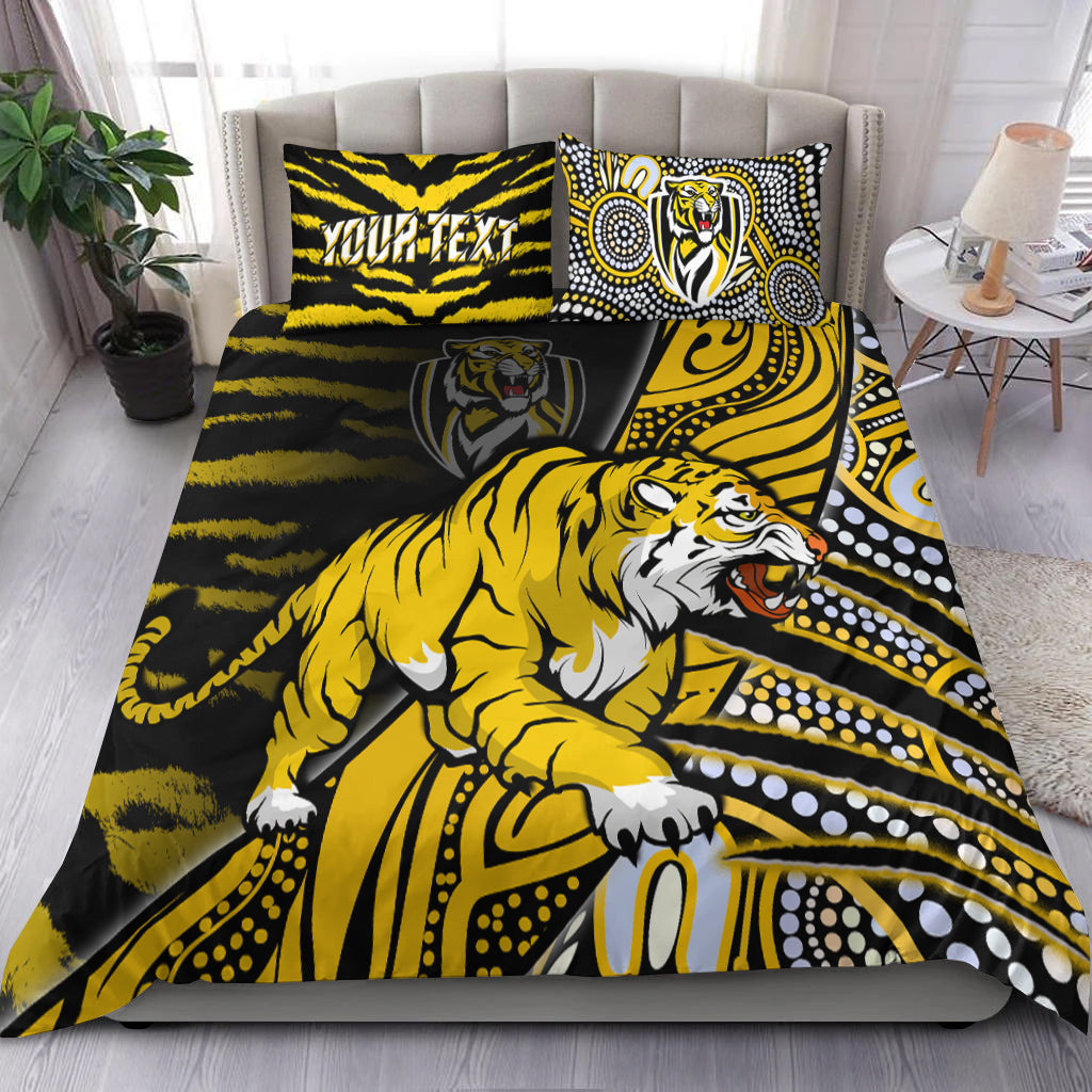 (Custom Personalised) Richmond Football Bedding Set Aboriginal Go The Tigers Premiers - Vibe Hoodie Shop