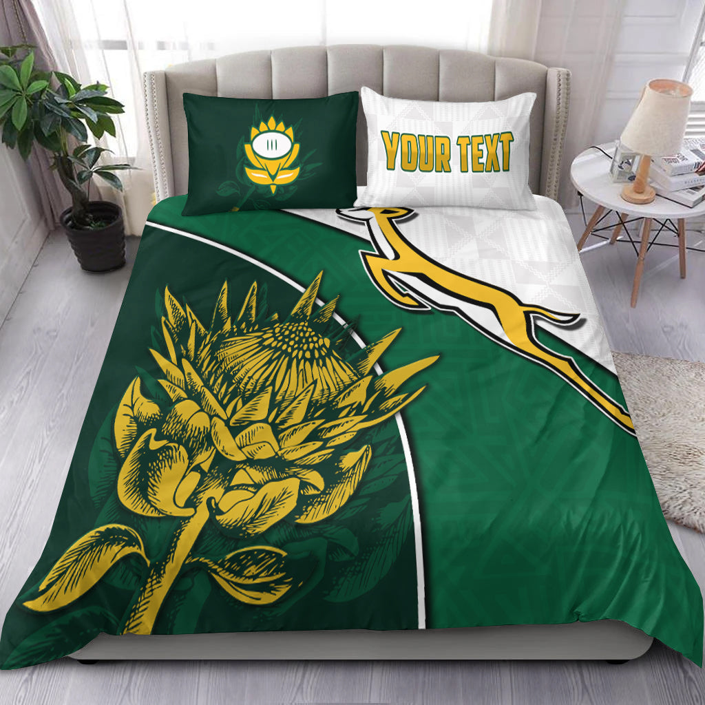 (Custom Personalised) South Africa Rugby Bedding Set King Protea Proudly Springboks - Vibe Hoodie Shop