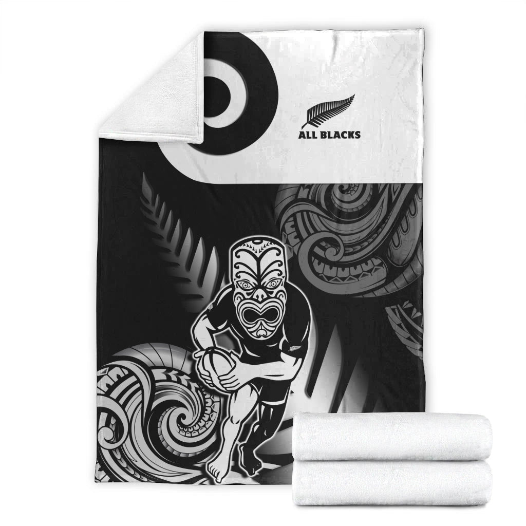 New Zealand Silver Fern Rugby Premium Blanket All Black Maori Koru - Vibe Hoodie Shop