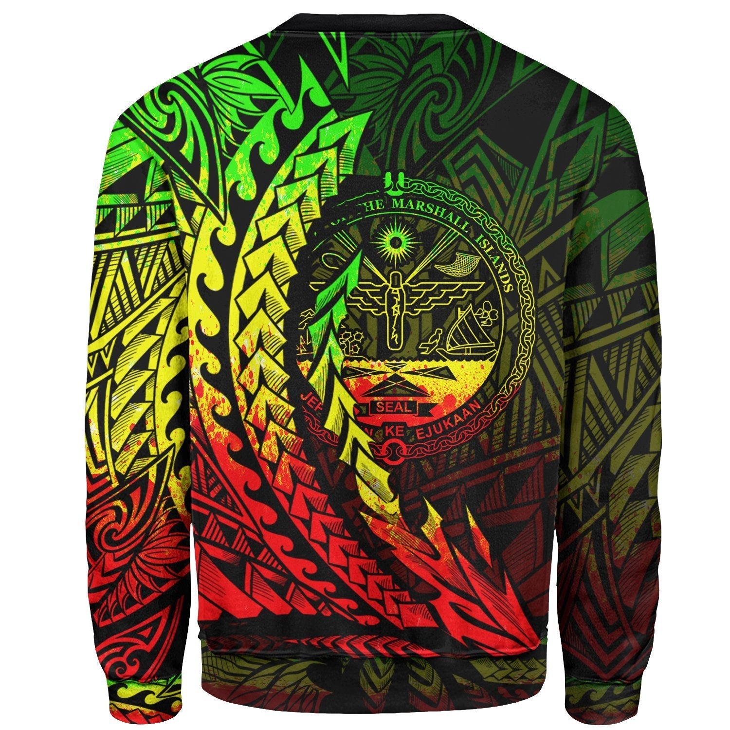 Marshall Islands Sweatshirt - Wings Style Reggae Color - Vibe Hoodie Shop