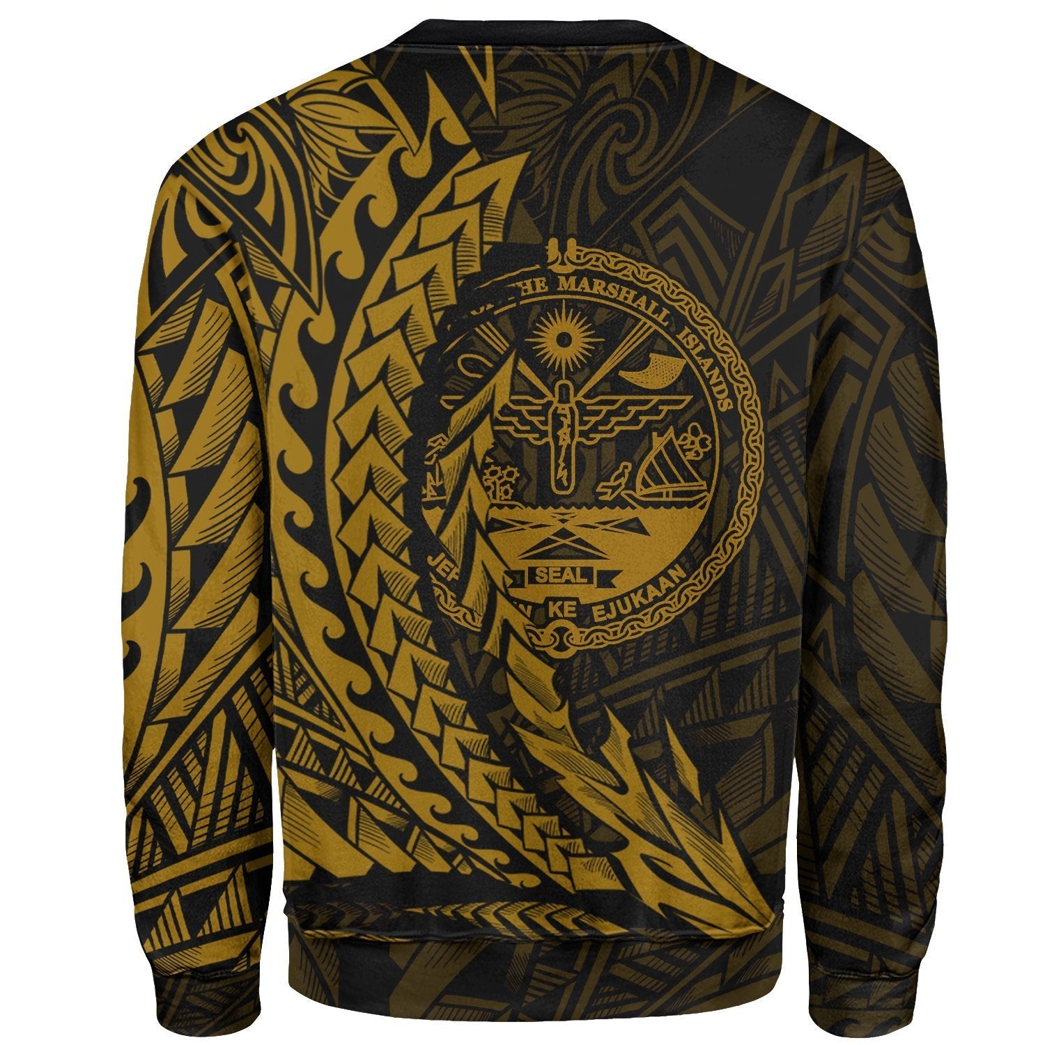 Marshall Islands Custom Personalised Sweatshirt - Wings Style Gold Color - Vibe Hoodie Shop