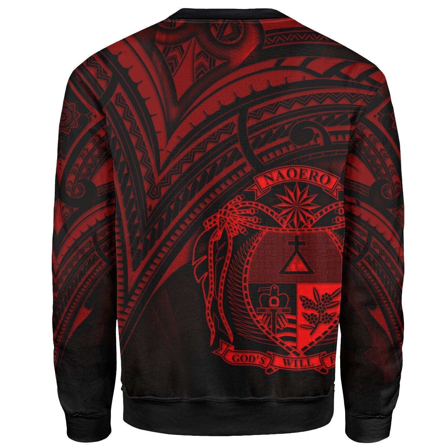 Nauru Sweatshirt - Cross Style Red Color - Vibe Hoodie Shop