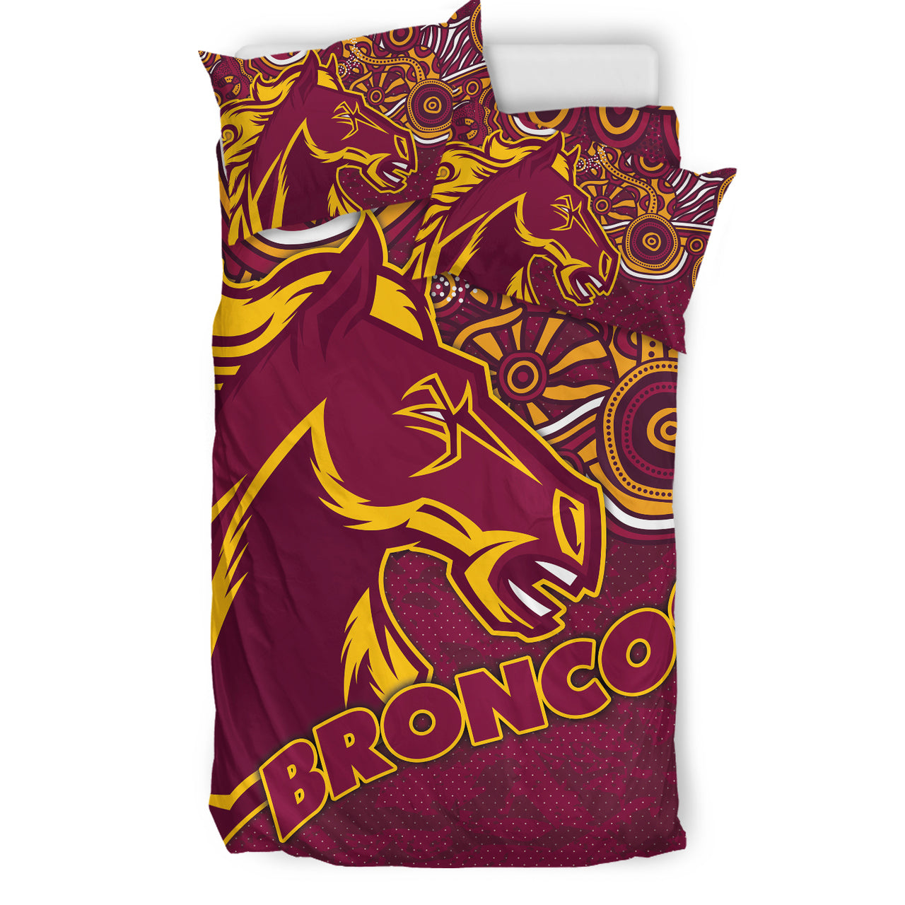 Broncos Rugby Bedding Set - Custom Super Indigenous Broncos Bedding Set RLT13 - Vibe Hoodie Shop