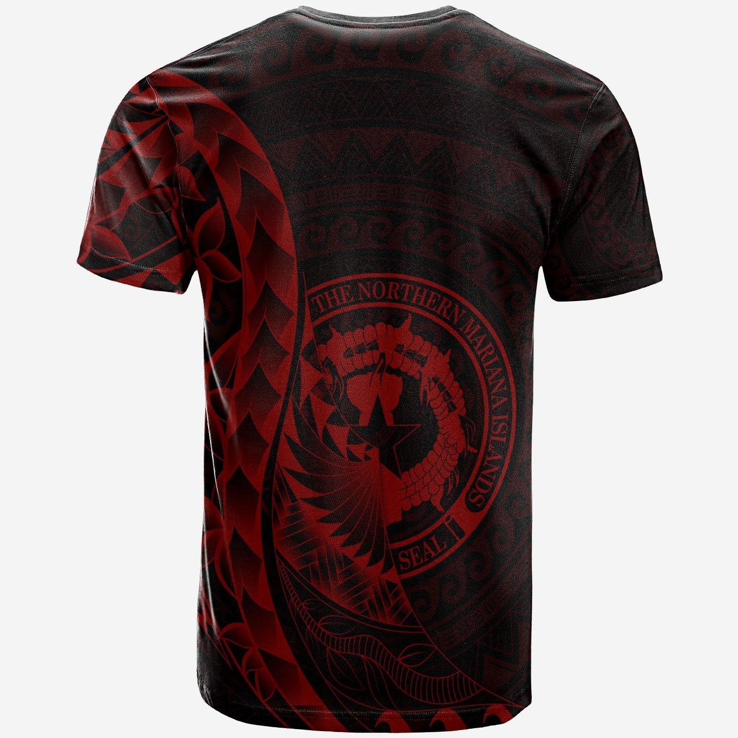 Northern Mariana Islands T shirt - Polynesian Pattern Style Red Color - Vibe Hoodie Shop