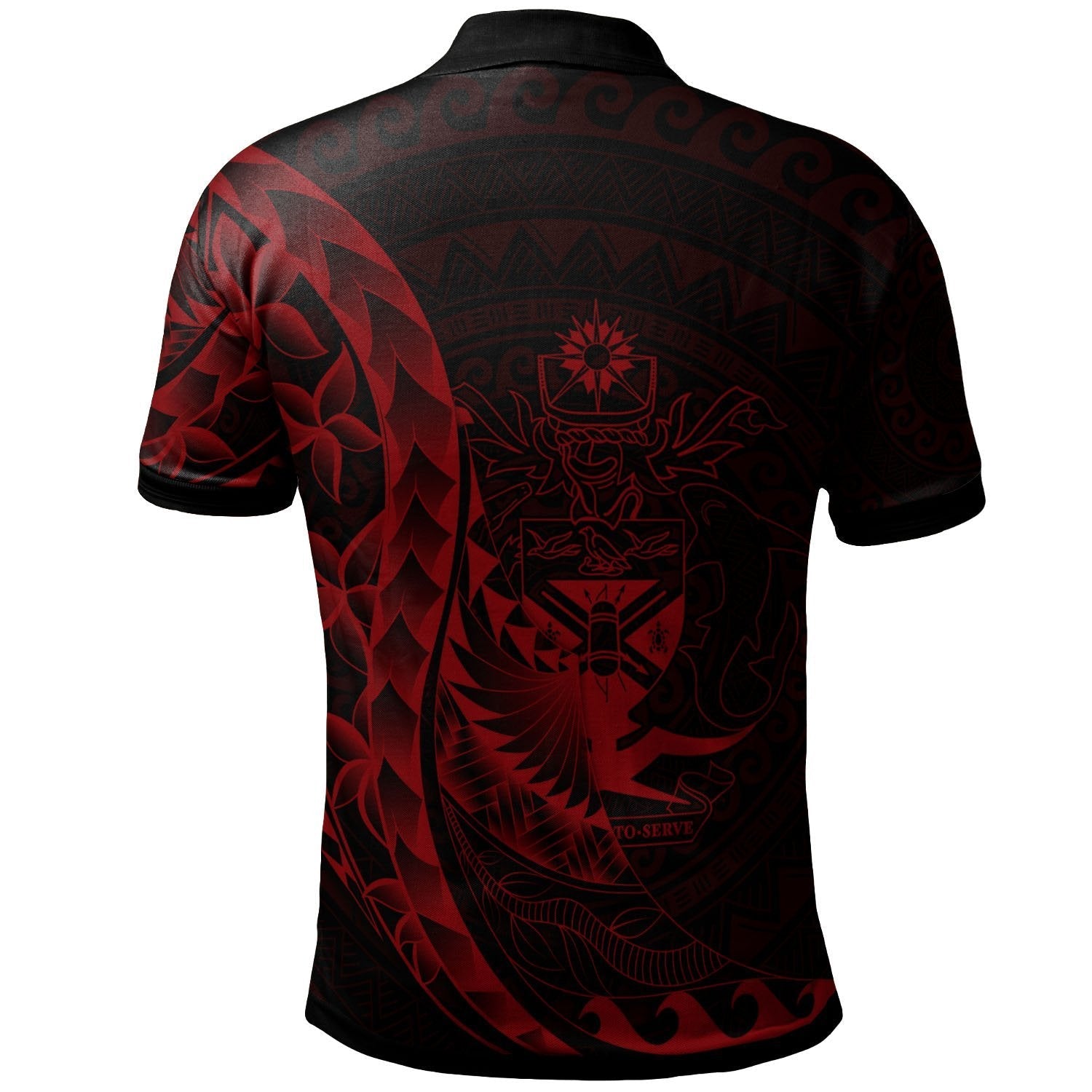 Solomon Islands Polo Shirt - Custom Personalised Polynesian Pattern Style Red Color - Vibe Hoodie Shop