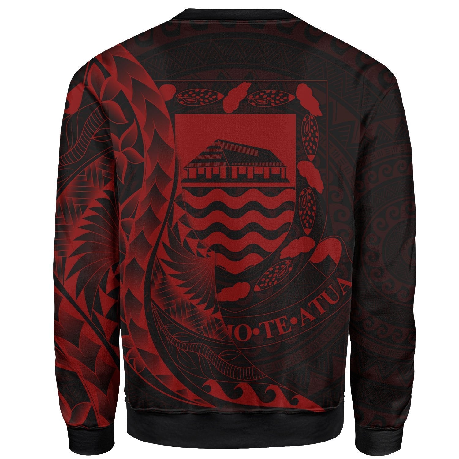 Tuvalu Sweatshirt - Custom Personalised Polynesian Pattern Style Red Color - Vibe Hoodie Shop