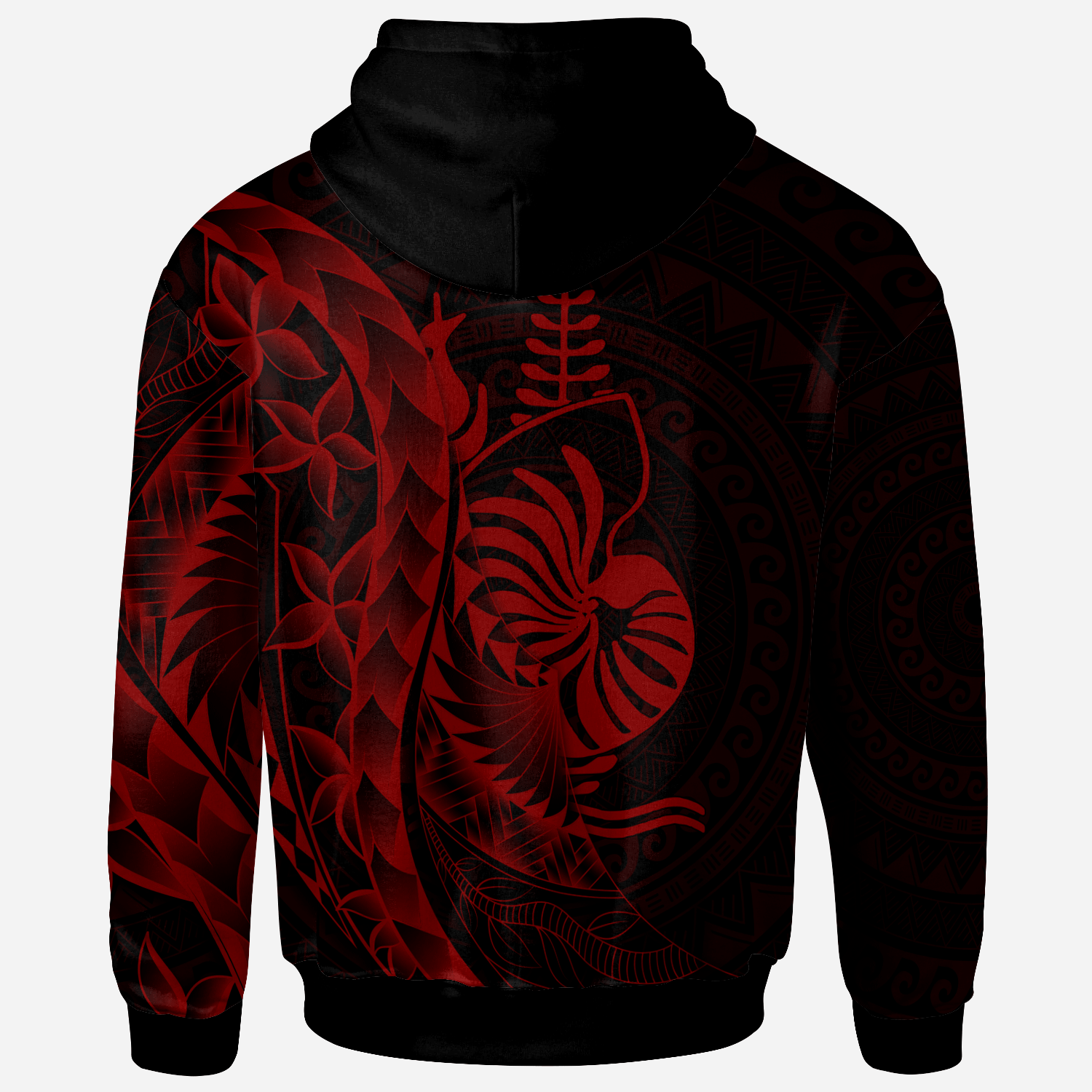 New Caledonia Hoodie - Custom Personalised Polynesian Pattern Style Red Color - Vibe Hoodie Shop