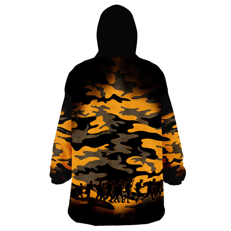 Tigers Rugby Wearable Blanket Hoodie Anzac Day Army Patterns - Vibe Hoodie Shop