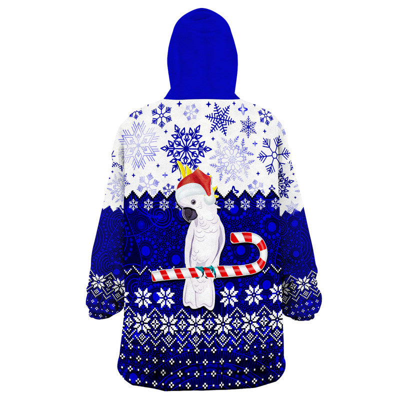 Aboriginal Christmas 2022 Cockatoo Wearable Blanket Hoodie Blue Style - Vibe Hoodie Shop