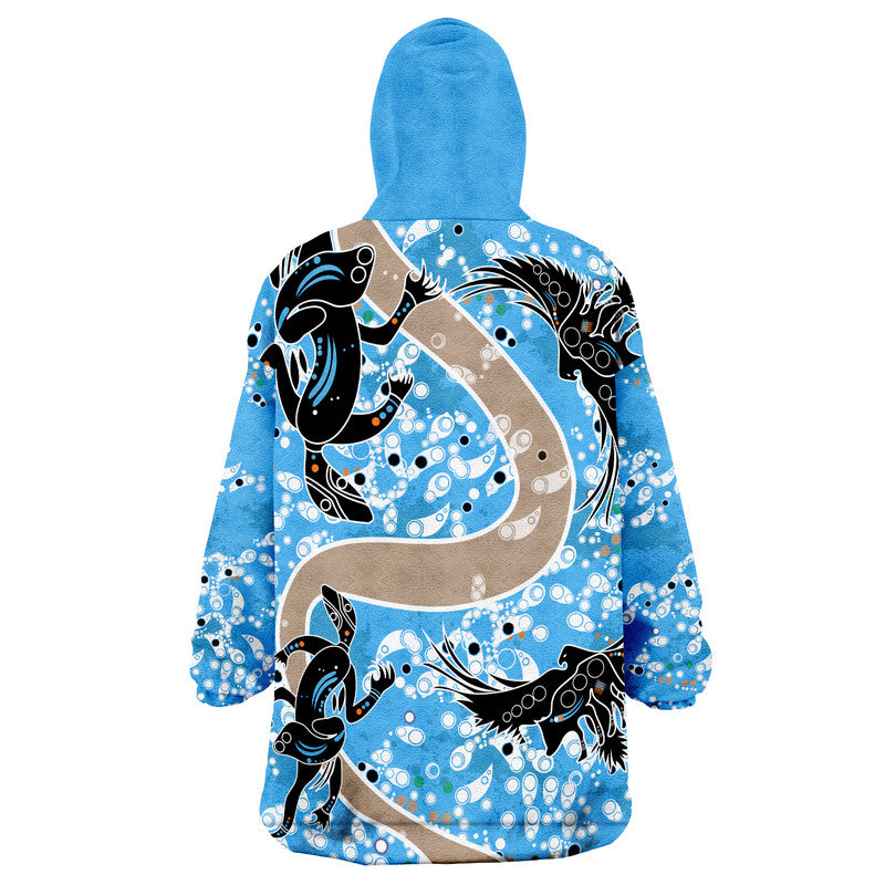 Knights Rugby Wearable Blanket Hoodie Aboriginal Animal - Vibe Hoodie Shop