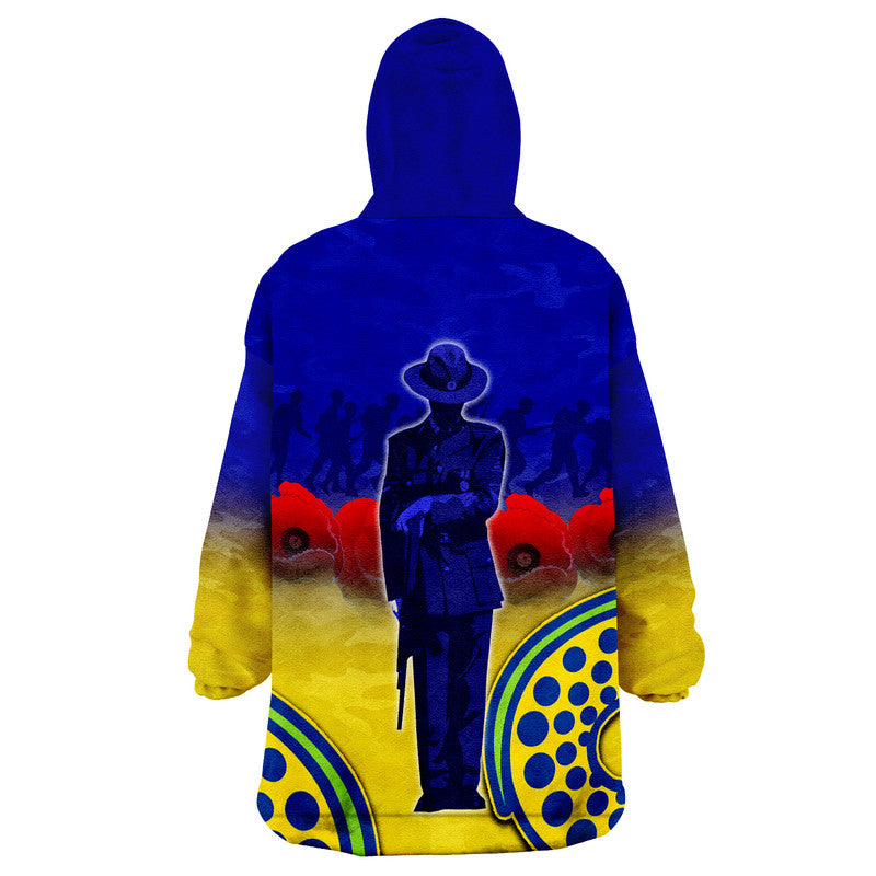 Eels Rugby Wearable Blanket Hoodie Anzac Day - Vibe Hoodie Shop