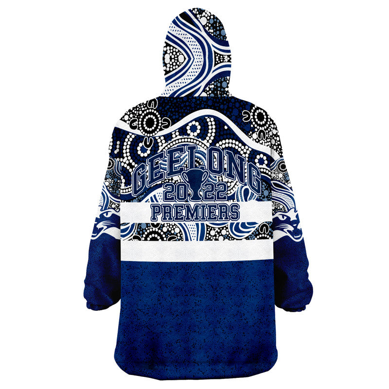 Australian Football League 2022 Premiership Geelong Cats Wearable Blanket Hoodie - Vibe Hoodie Shop