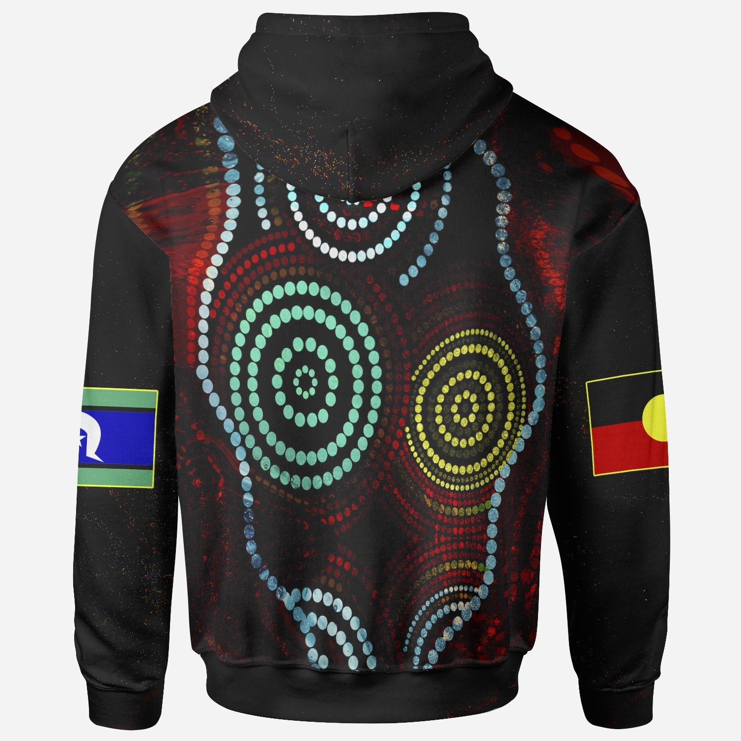 Aboriginal Zip - Up Hoodie, Aboriginal Dots Pattern and Flag - Vibe Hoodie Shop