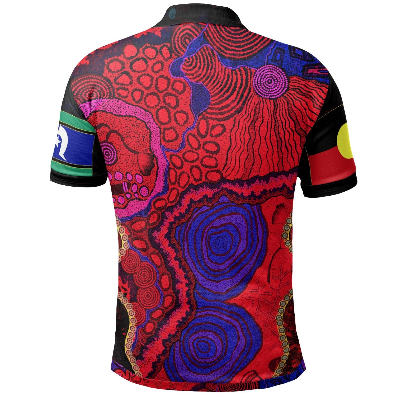 Polo Shirt, Aboriginal Red Dot Patterns NAIDOC Week - Vibe Hoodie Shop