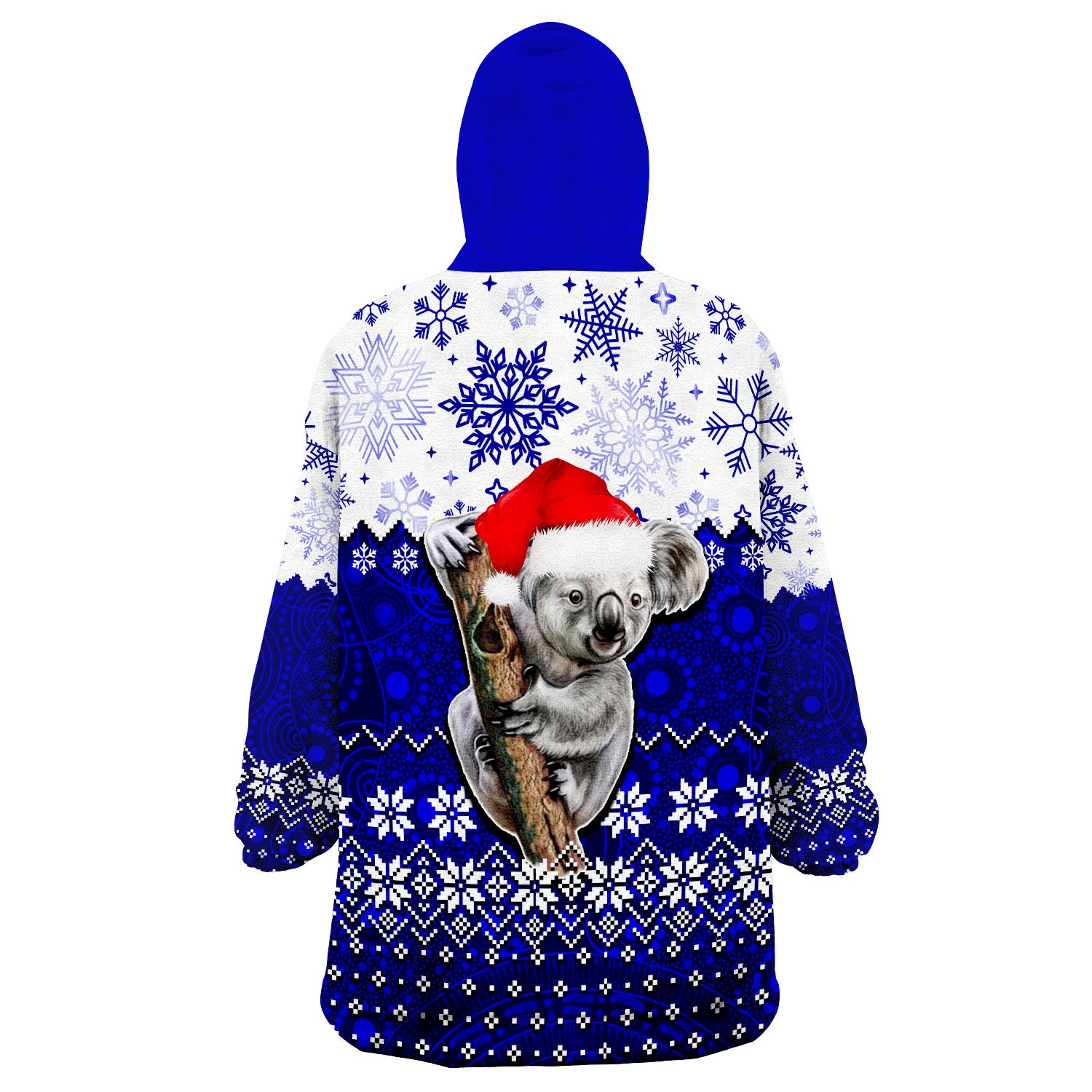 Aboriginal Christmas 2022 Koala Wearable Blanket Hoodie Blue Style - Vibe Hoodie Shop