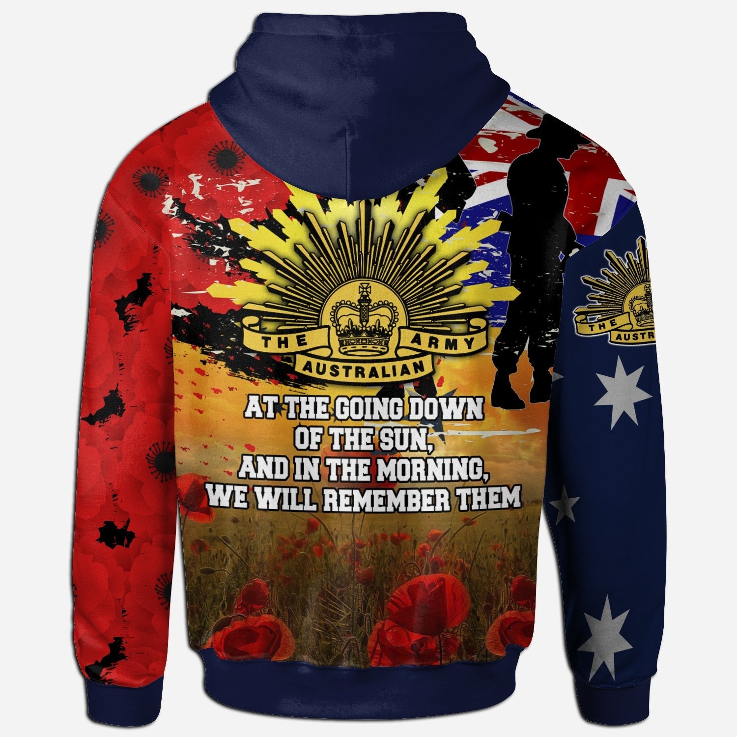 Zip - Up Hoodie - ANZAC Day 2021 World War II Commemoration 1939 - 1945 - Vibe Hoodie Shop