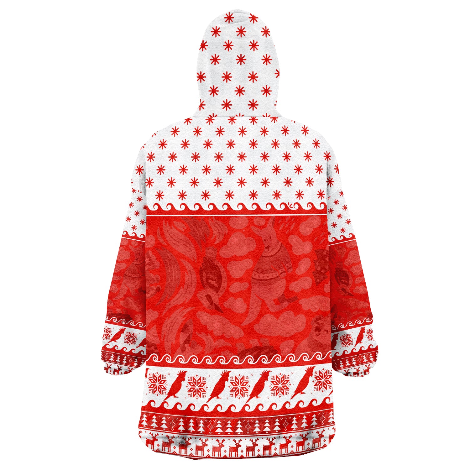 Cockatoo Wearable Blanket Hoodie Christmas Australia Red Style - Vibe Hoodie Shop