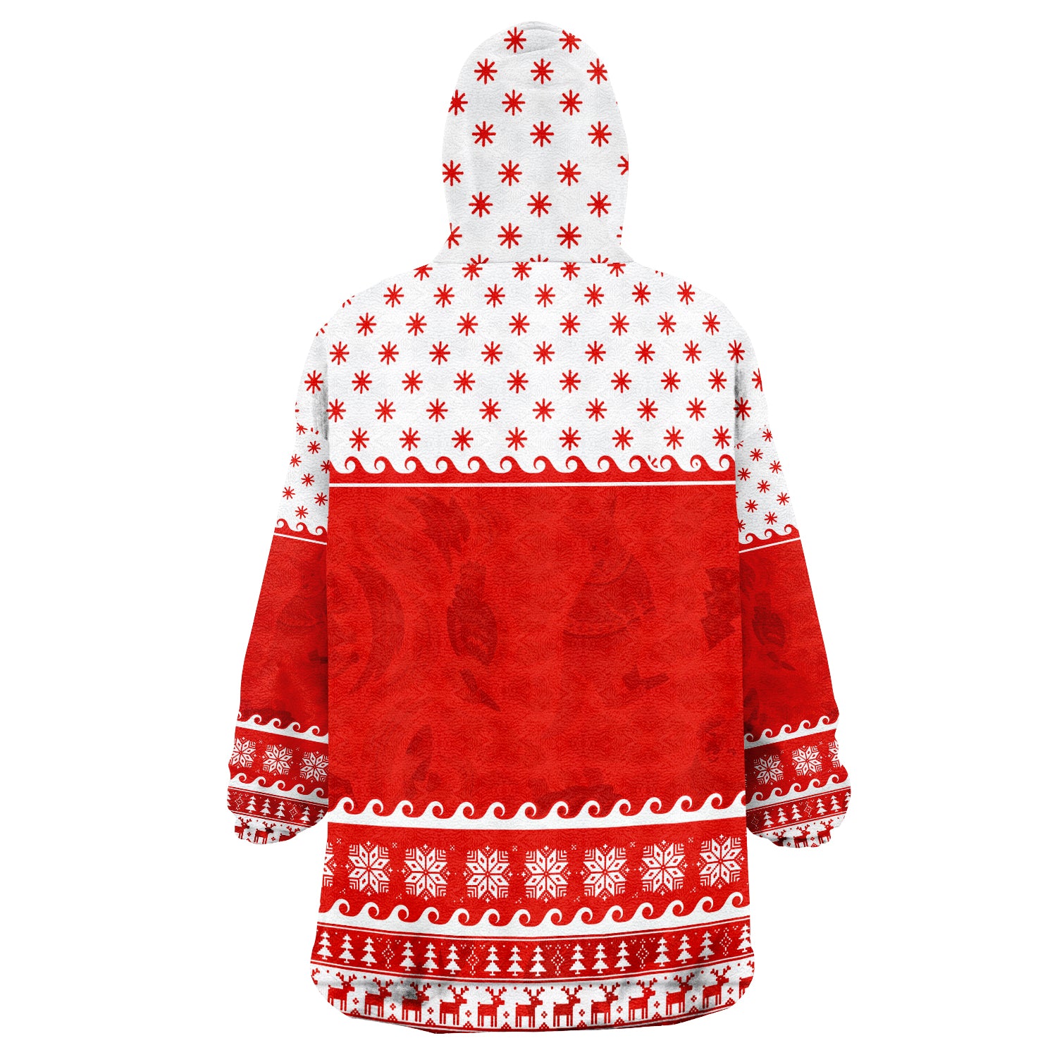 Surfing Santa Claus Wearable Blanket Hoodie Christmas Australia Red Style - Vibe Hoodie Shop