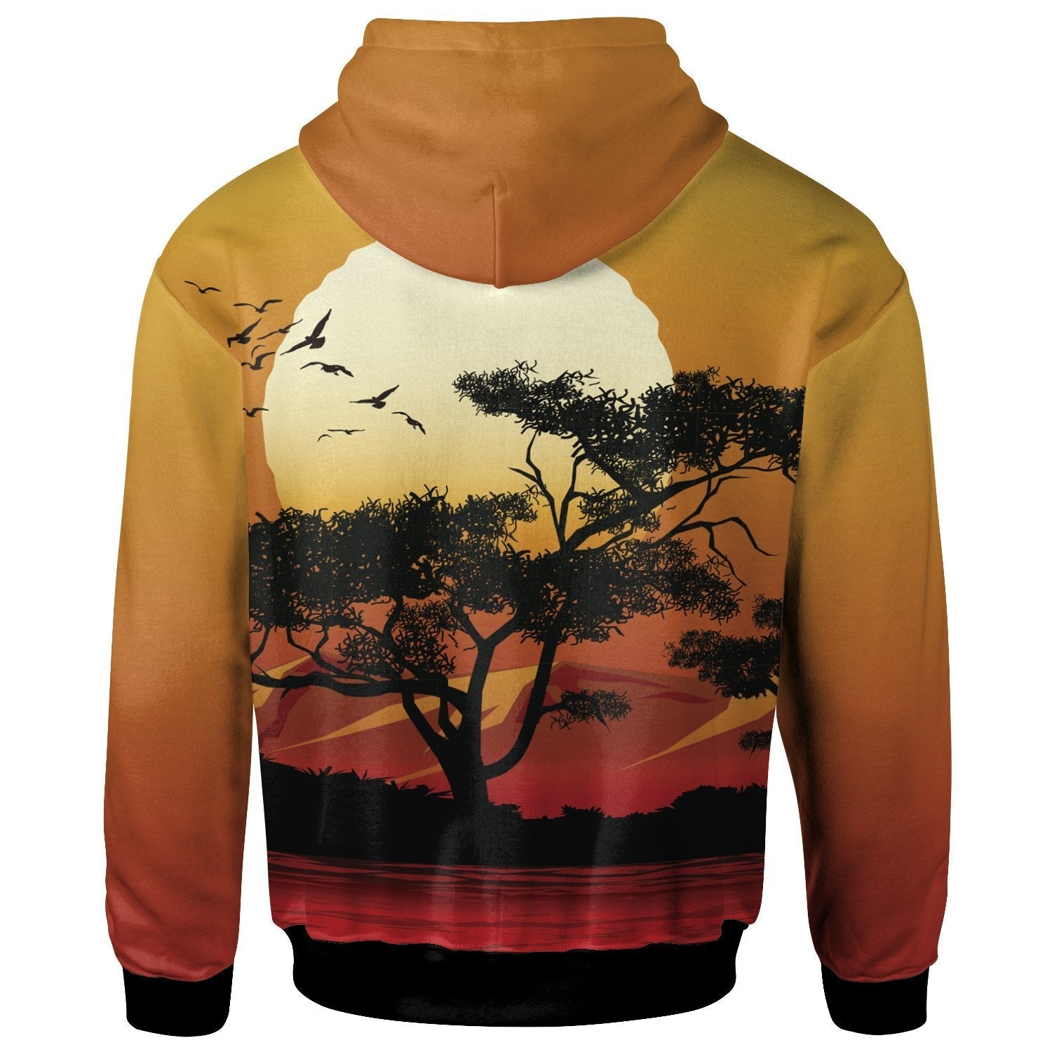 Zip - Up Hoodie - Sunset And Tree In Australia - Vibe Hoodie Shop