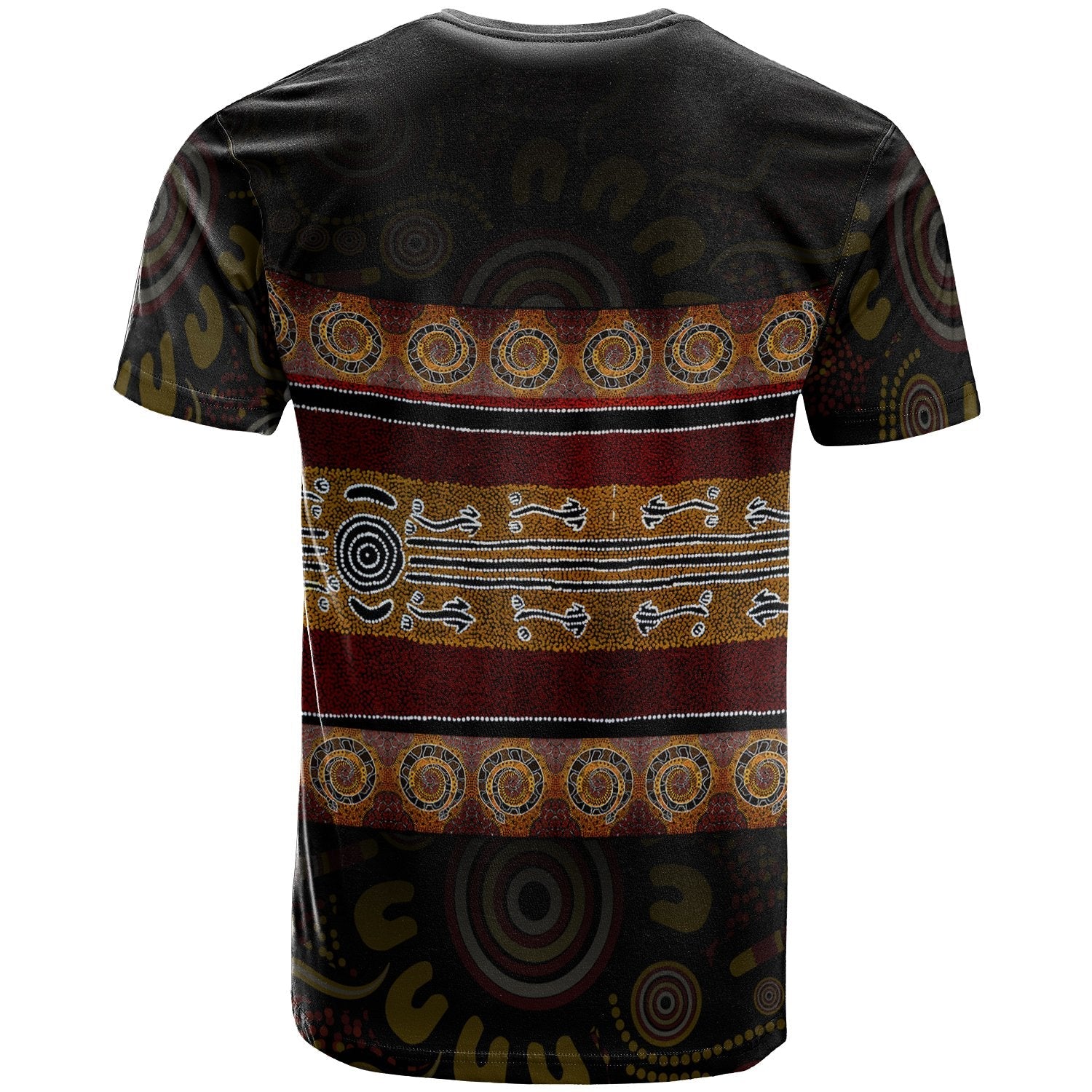 Tshirt - Aboriginal Dot Panting Art Horizontal Lines - Vibe Hoodie Shop