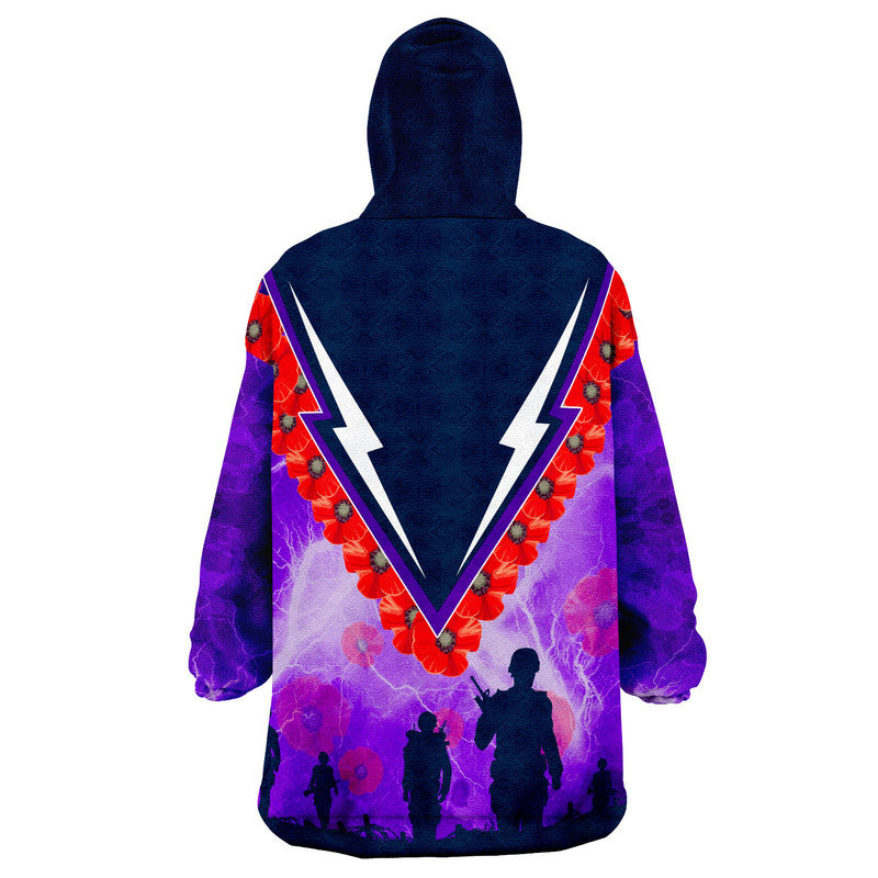 NRL Storm Wearable Blanket Hoodie Anzac Day Poppy Flowers Jersey - Vibe Hoodie Shop