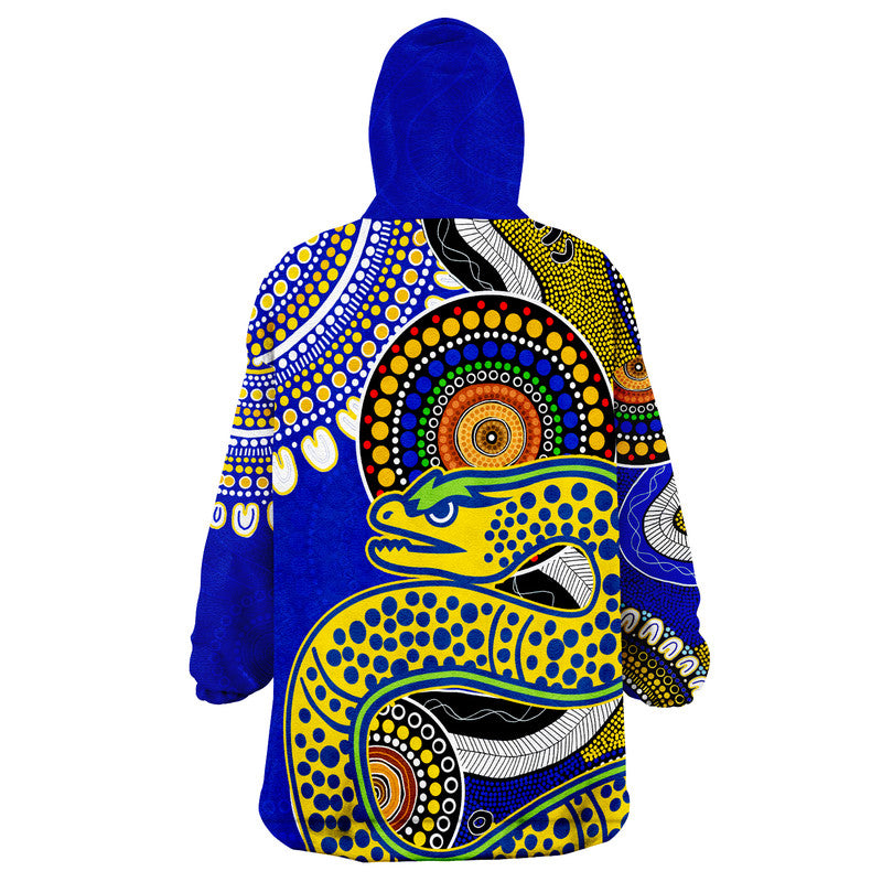 Eels NRL Aboriginal Wearable Blanket Hoodie - Vibe Hoodie Shop