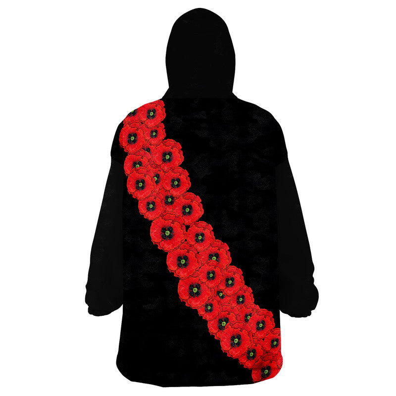 AFL Bombers Wearable Blanket Hoodie Anzac Day Poppy Flowers Jersey - Vibe Hoodie Shop