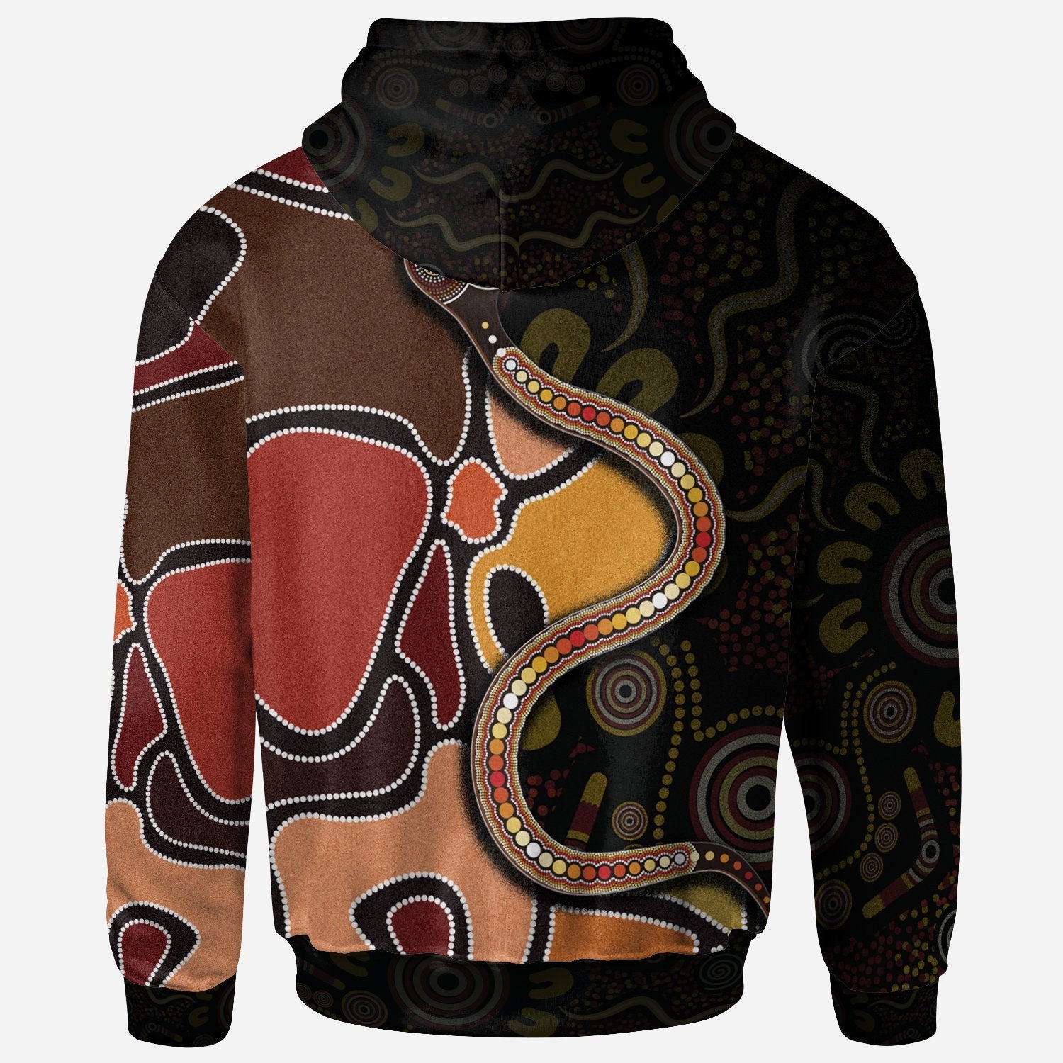 Hoodies - Aboriginal Snake With Dot Painting - Vibe Hoodie Shop