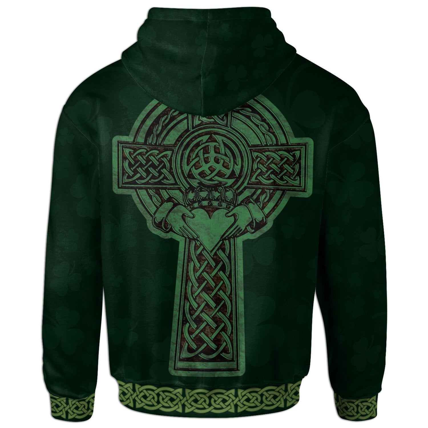 Celtic Ireland Hoodie - Irish Cross with Celtic Knot and Claddagh Ring - Vibe Hoodie Shop