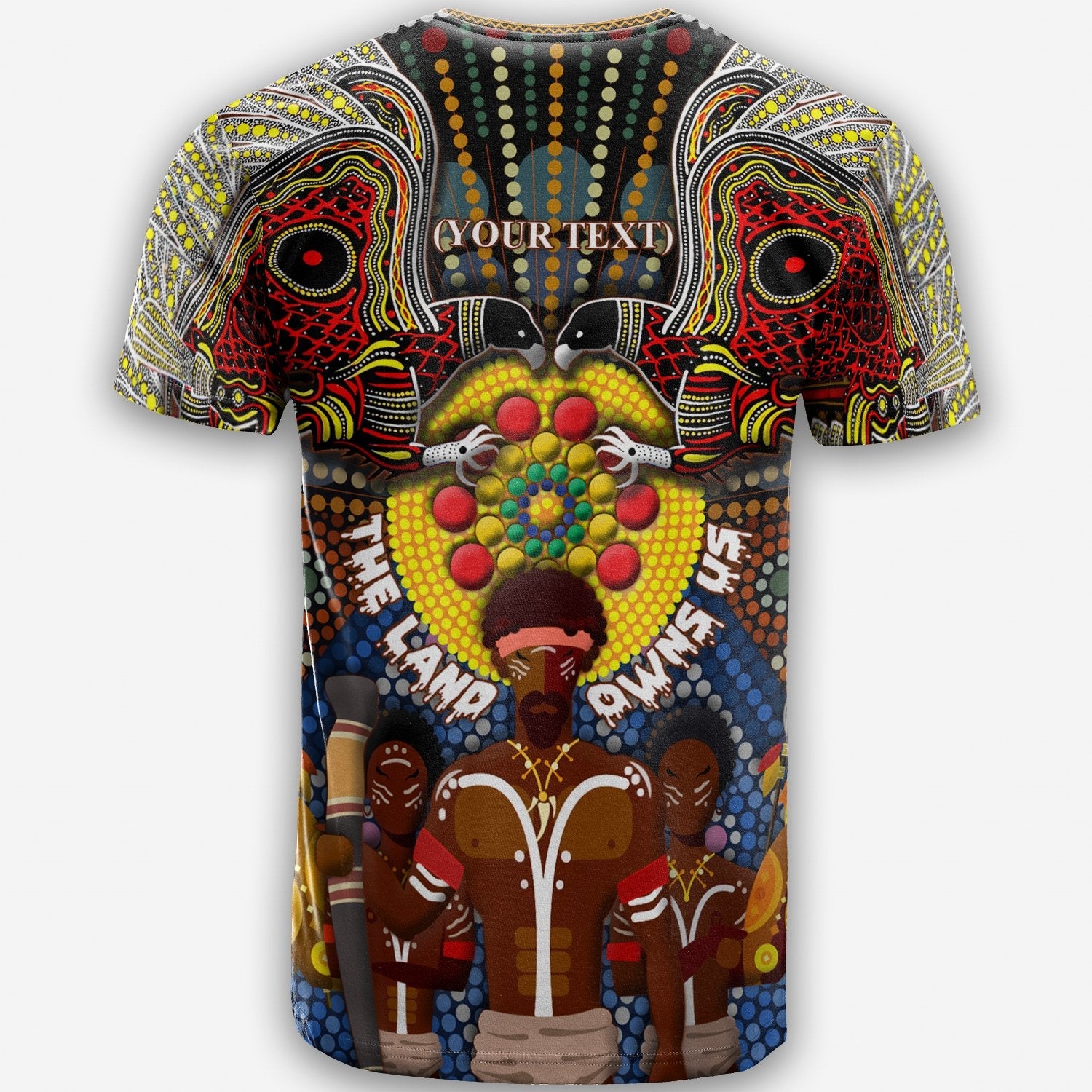 (Custom Text) The Land Owns Us Aboriginal T shirt - Vibe Hoodie Shop